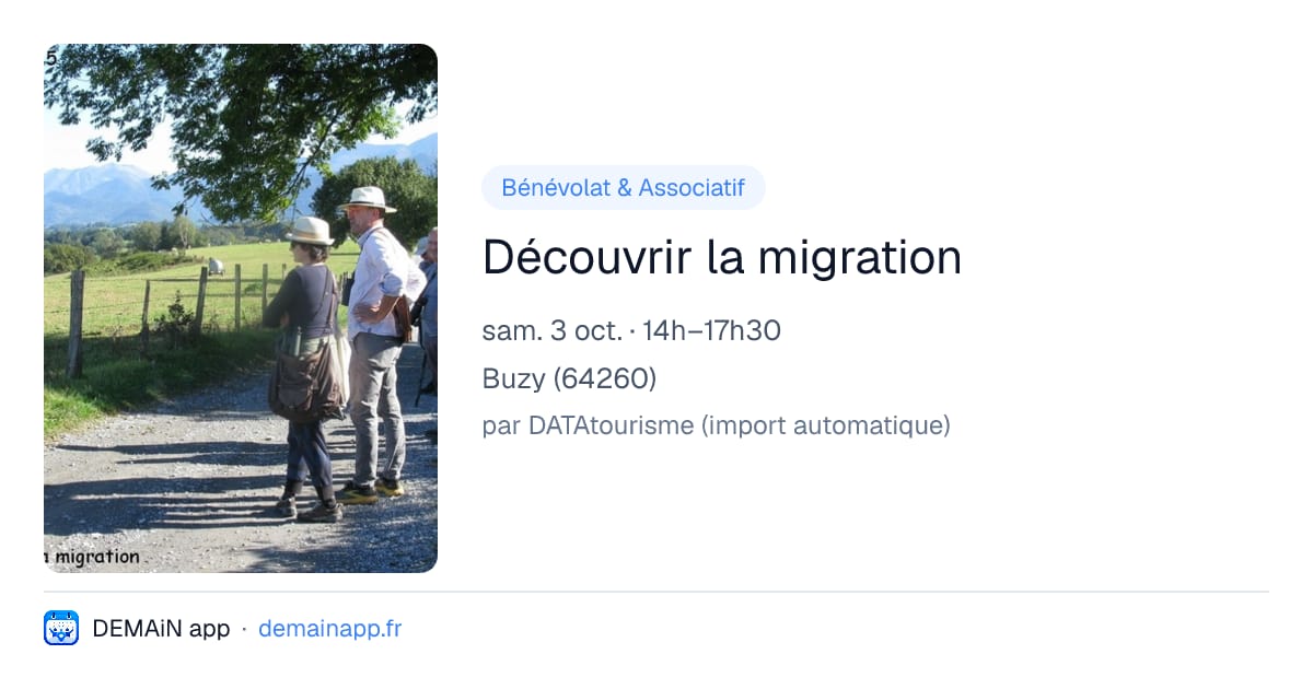 Découvrir la migration — Buzy