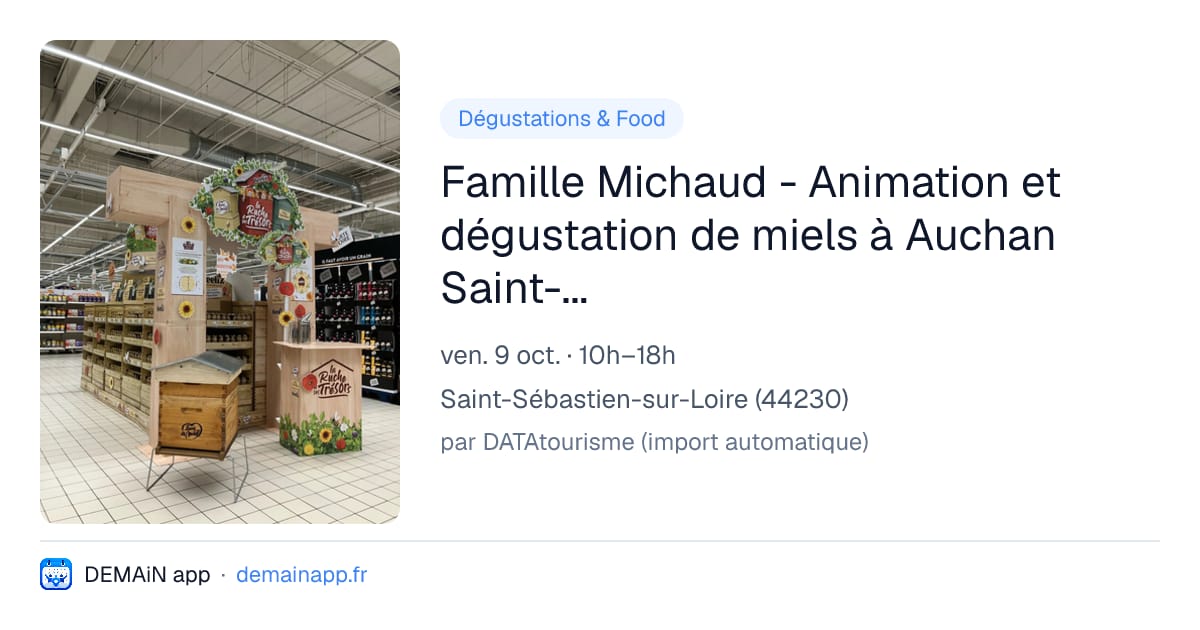 Famille Michaud - Animation et dégustation de miels à Auchan Saint-Sébastien-sur-Loire — Saint-Sébastien-sur-Loire