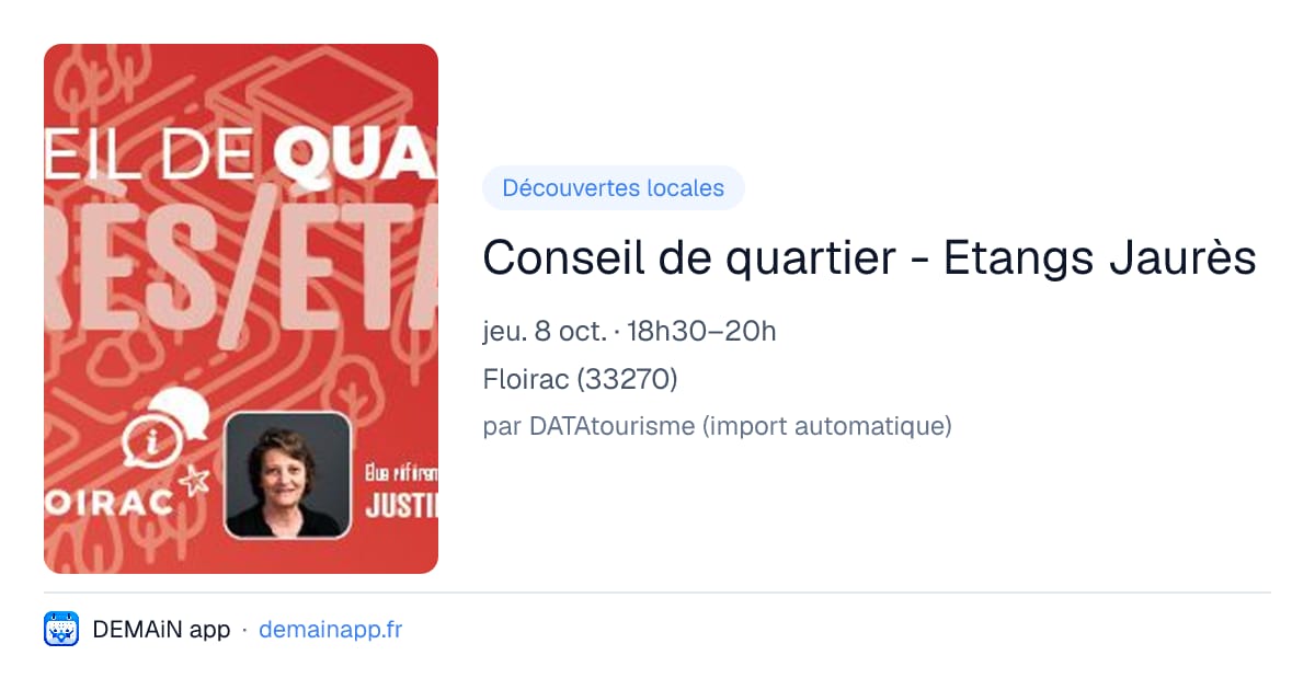 Conseil de quartier - Etangs Jaurès — Floirac