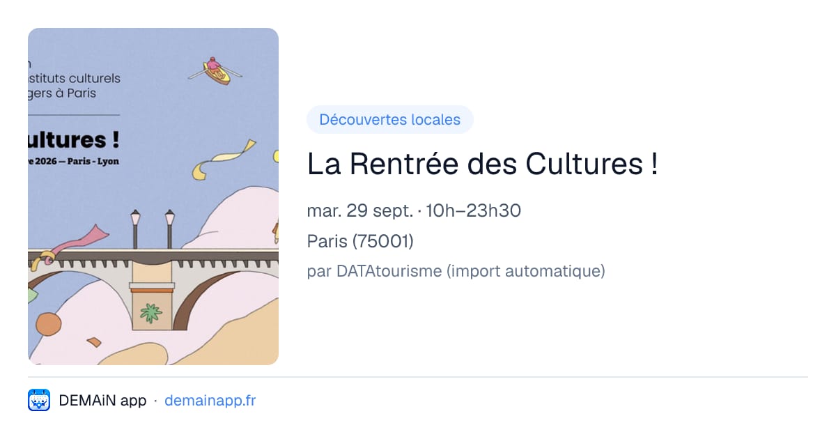 La Rentrée des Cultures ! — Paris