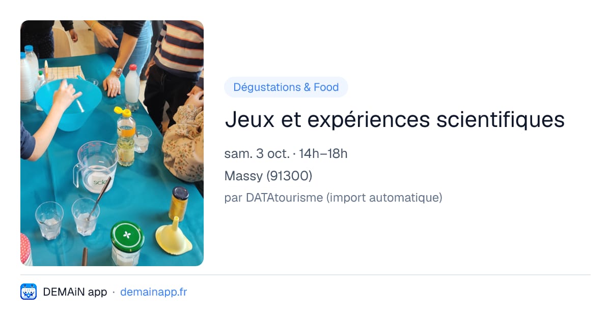 Jeux et expériences scientifiques — Massy