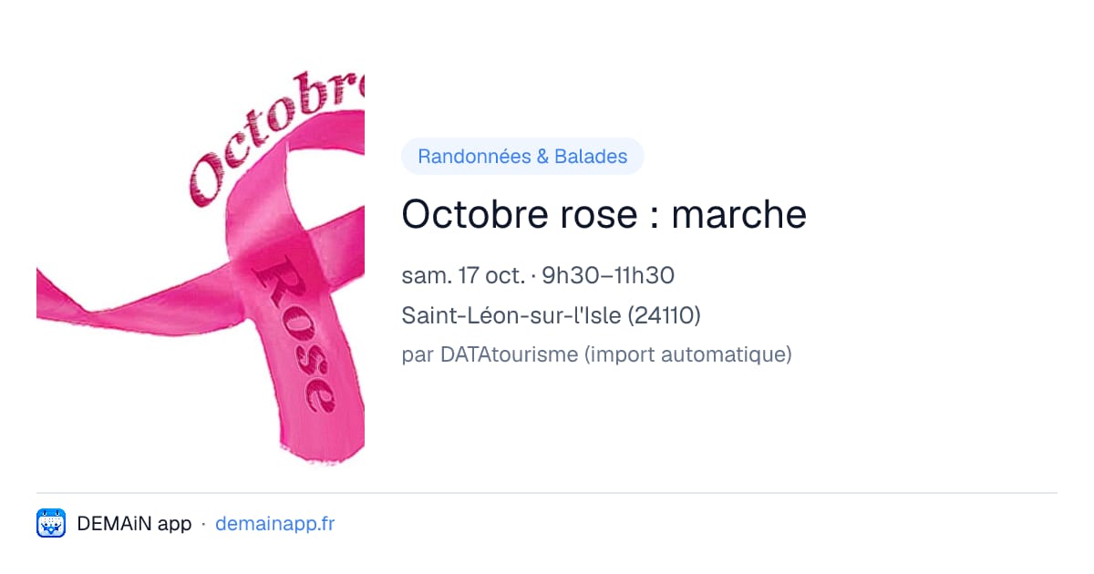 Octobre rose : marche — Saint-Léon-sur-l'Isle