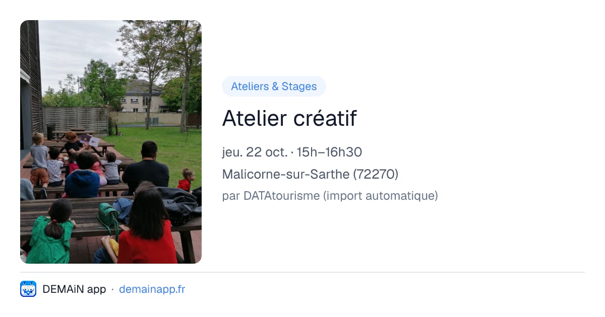 Atelier créatif — Malicorne-sur-Sarthe