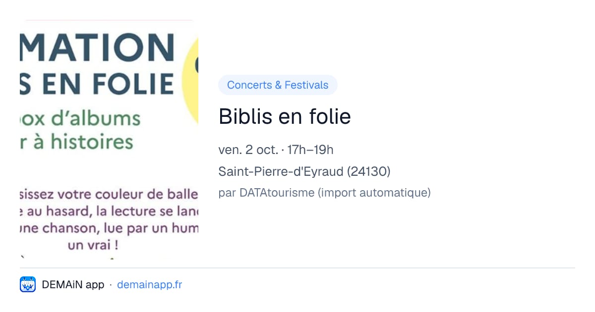 Biblis en folie — Saint-Pierre-d'Eyraud