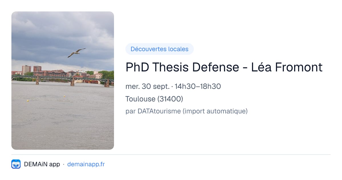PhD Thesis Defense - Léa Fromont — Toulouse