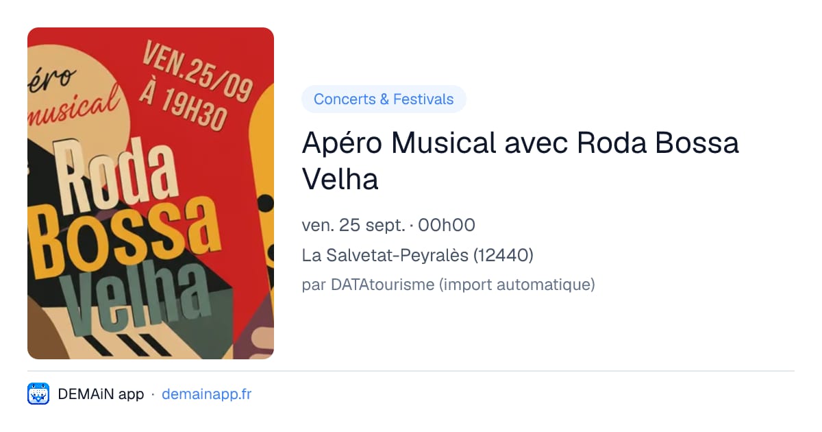 Apéro Musical avec Roda Bossa Velha — La Salvetat-Peyralès