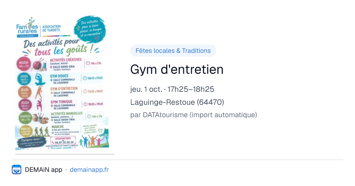 Gym d'entretien — Laguinge-Restoue