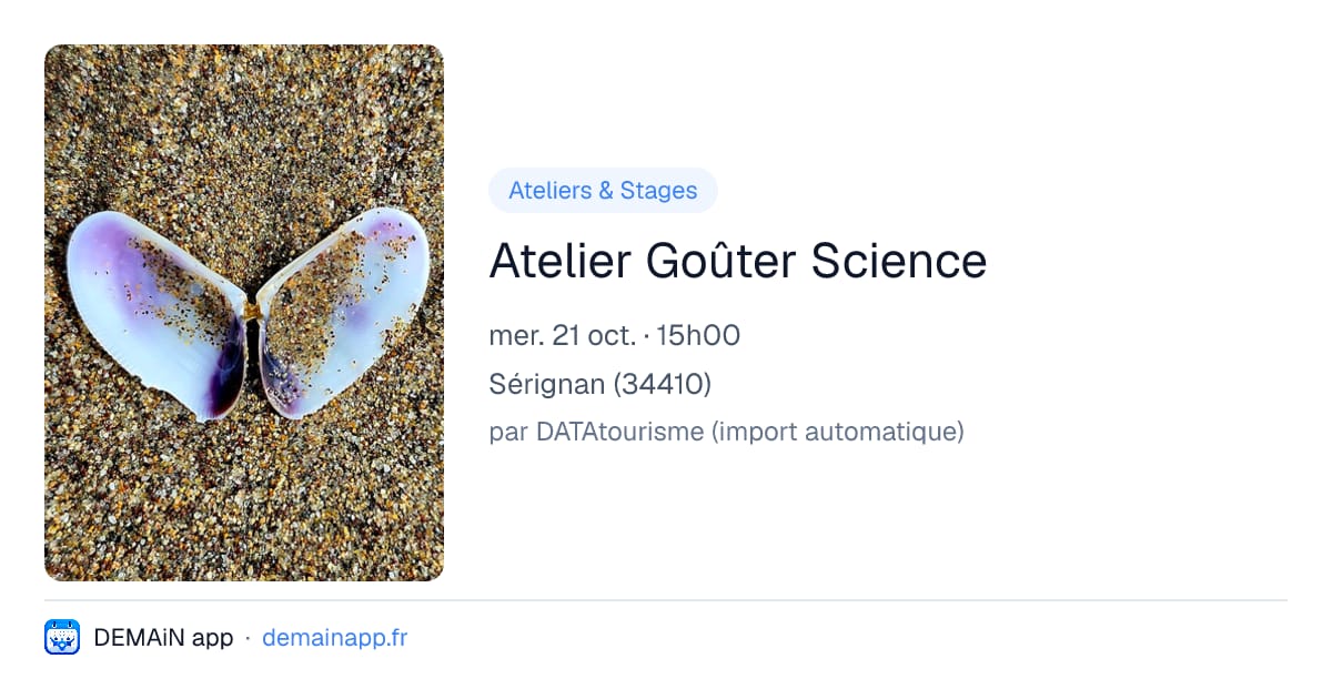 Atelier Goûter Science — Sérignan