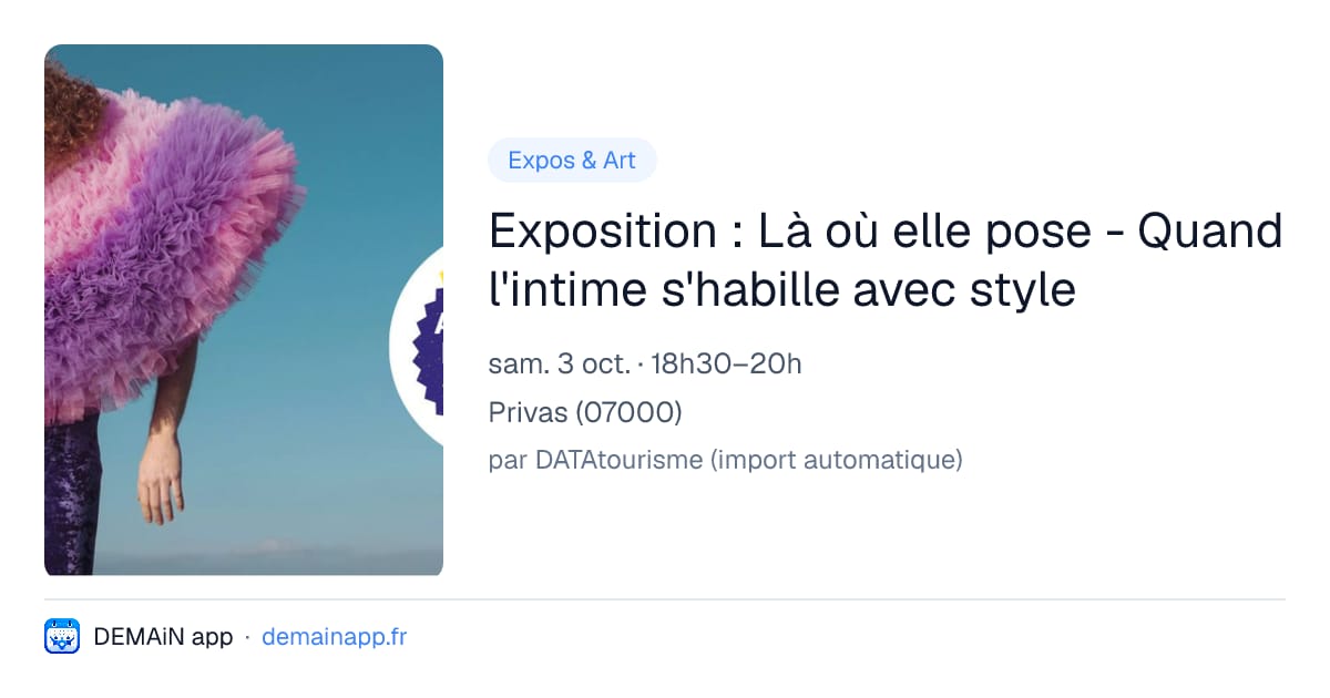 Exposition : Là où elle pose - Quand l'intime s'habille avec style — Privas