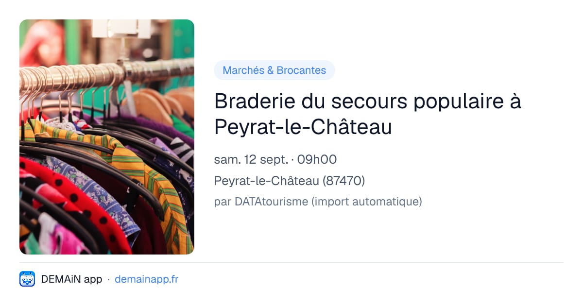 Braderie du secours populaire à Peyrat-le-Château — Peyrat-le-Château