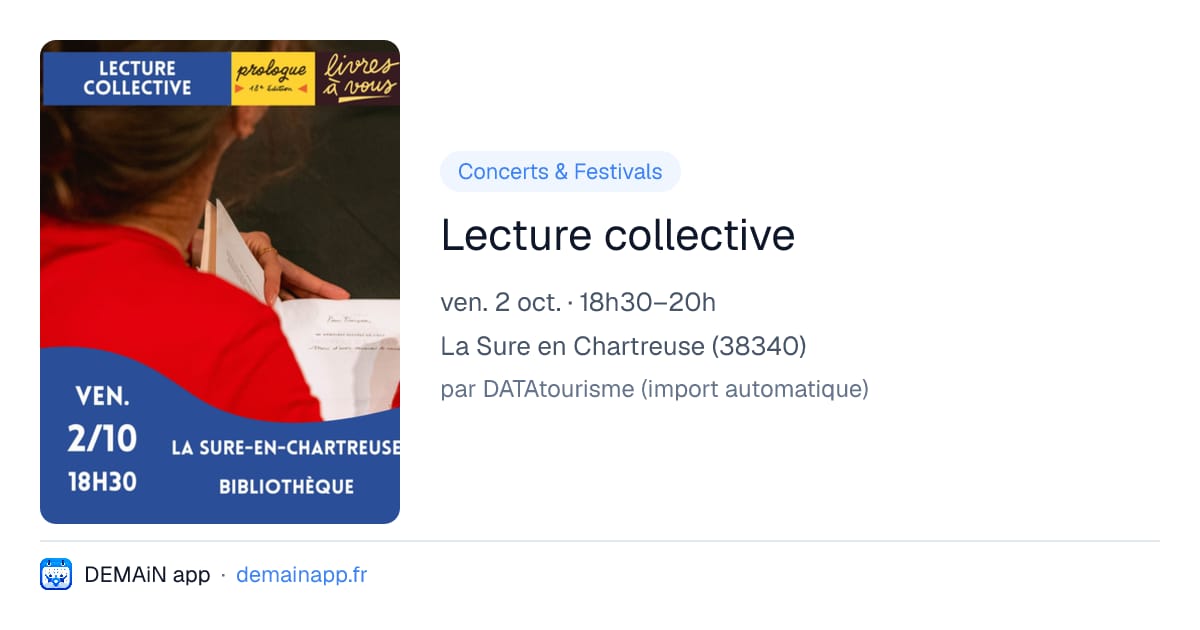 Lecture collective — La Sure en Chartreuse