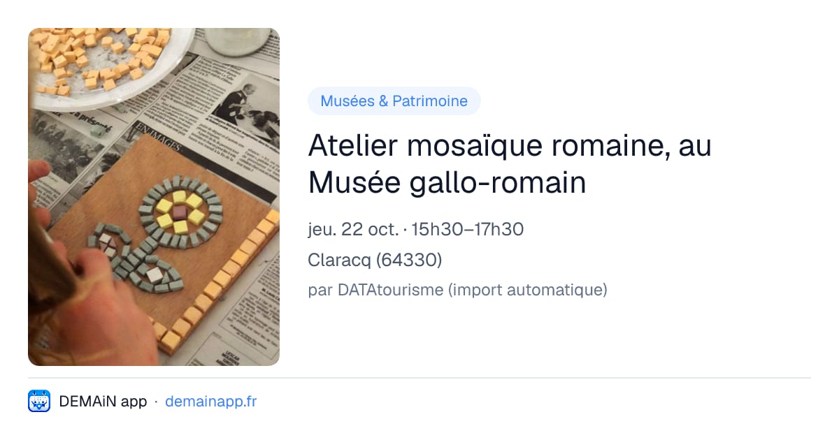 Atelier mosaïque romaine, au Musée gallo-romain — Claracq