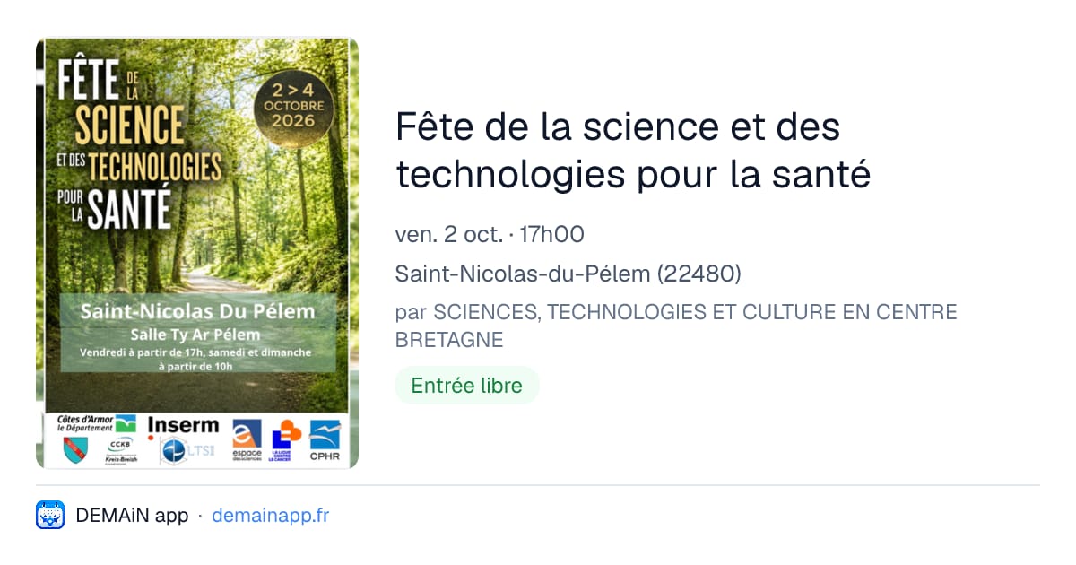 Fête de la science et des technologies pour la santé — Saint-Nicolas-du-Pélem