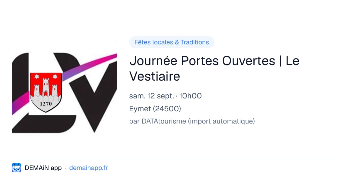 Journée Portes Ouvertes | Le Vestiaire — Eymet