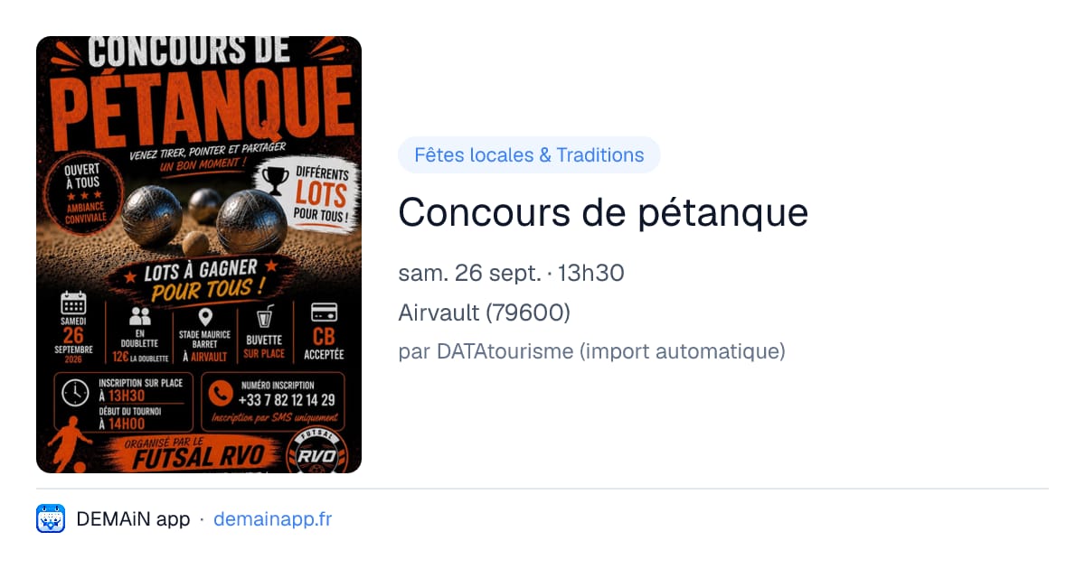 Concours de pétanque — Airvault
