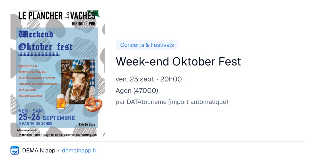 Week-end Oktober Fest — Agen