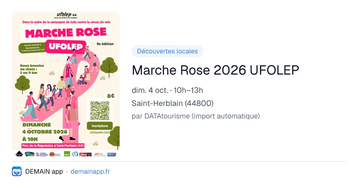 Marche Rose 2026 UFOLEP — Saint-Herblain