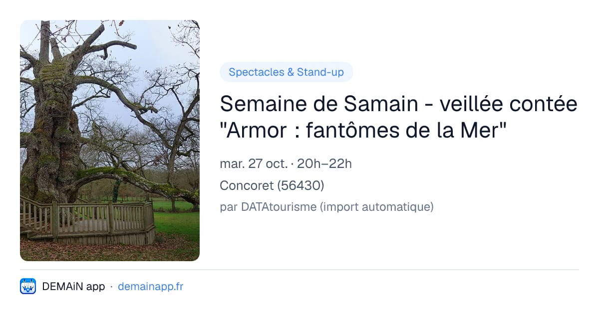 Semaine de Samain - veillée contée "Armor : fantômes de la Mer" — Concoret