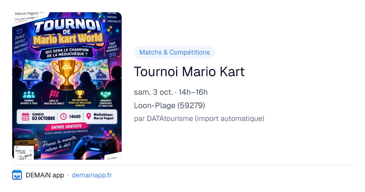 Tournoi Mario Kart — Loon-Plage