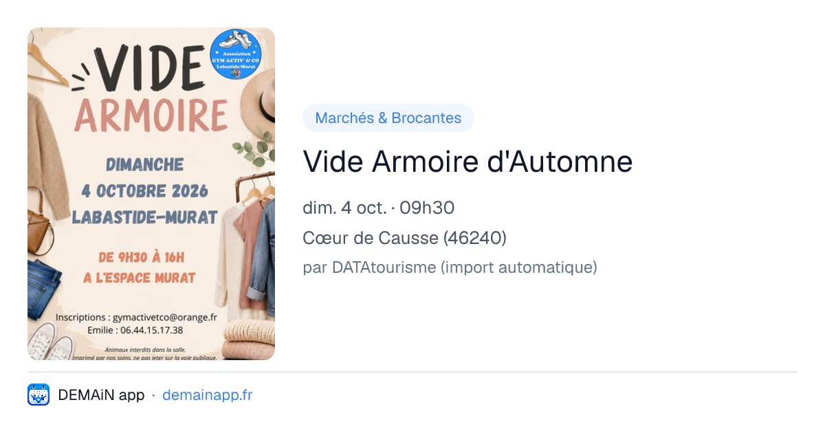 Vide Armoire d'Automne — Cœur de Causse