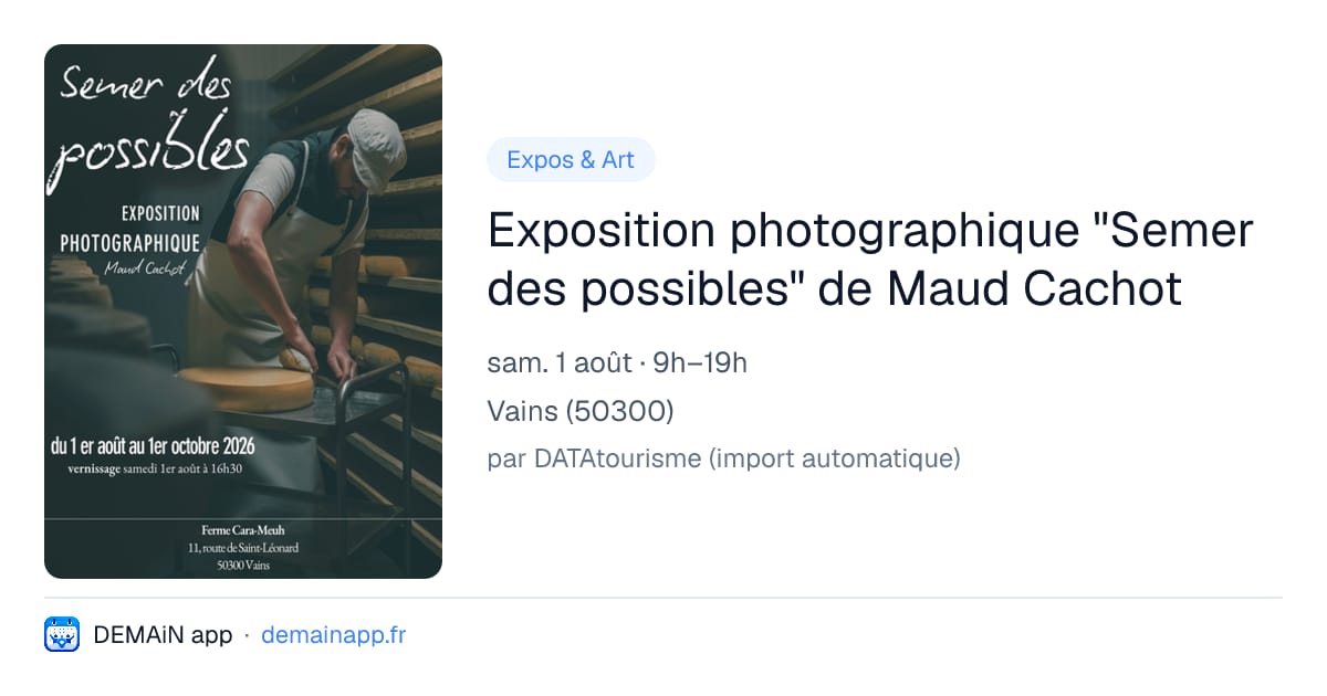 Exposition photographique "Semer des possibles" de Maud Cachot — Vains