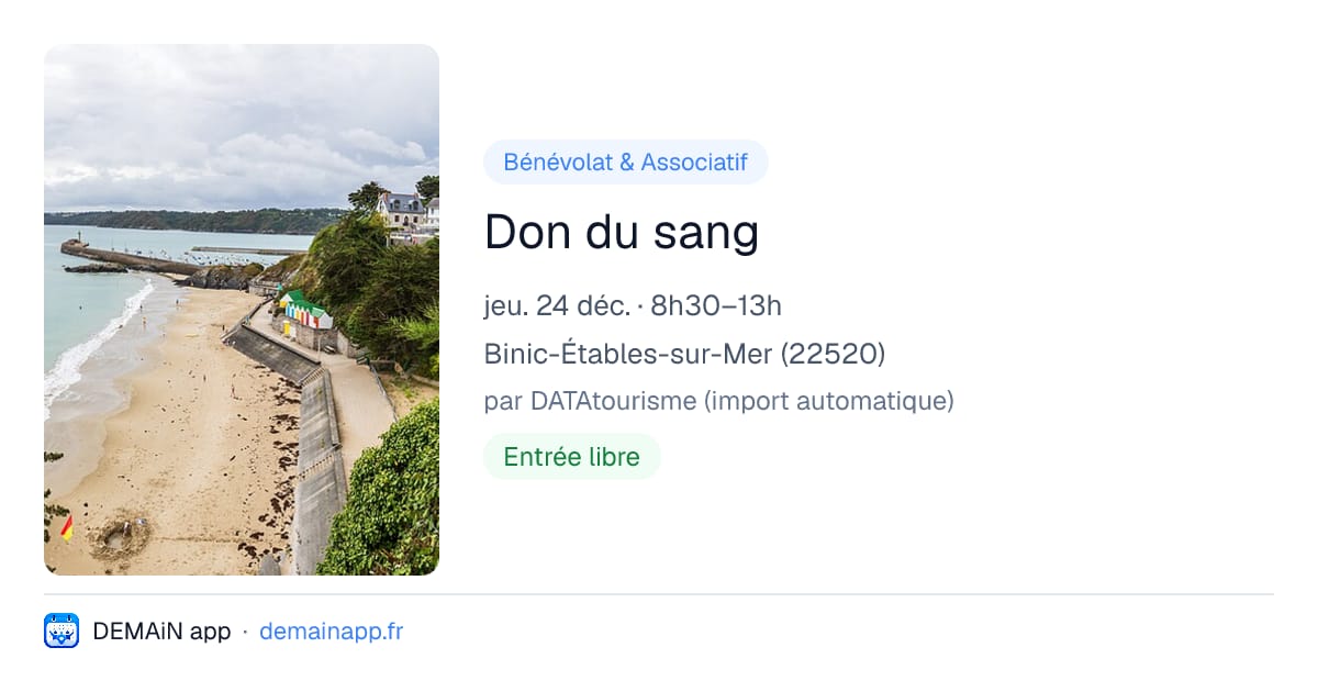 Don du sang — Binic-Étables-sur-Mer