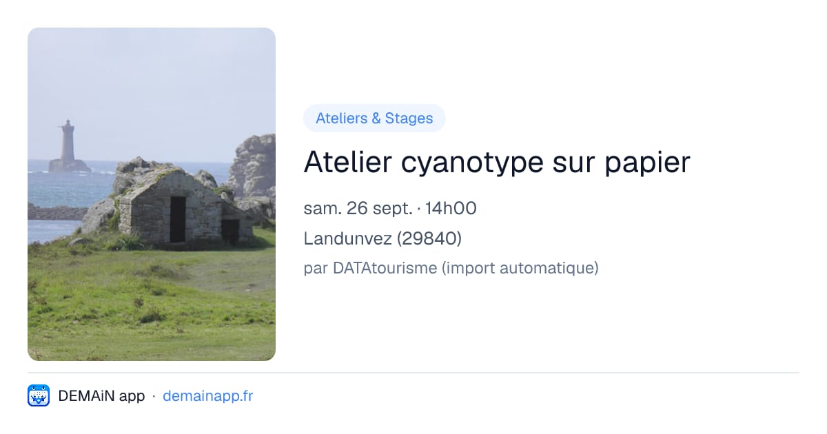 Atelier cyanotype sur papier — Landunvez