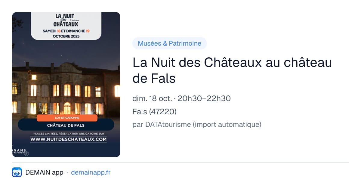 La Nuit des Châteaux au château de Fals — Fals