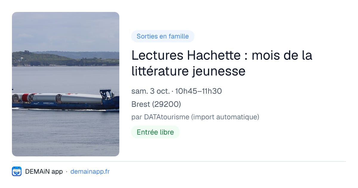 Lectures Hachette : mois de la littérature jeunesse — Brest
