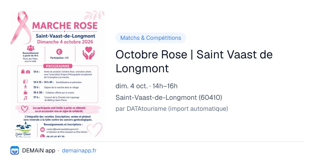 Octobre Rose | Saint Vaast de Longmont — Saint-Vaast-de-Longmont