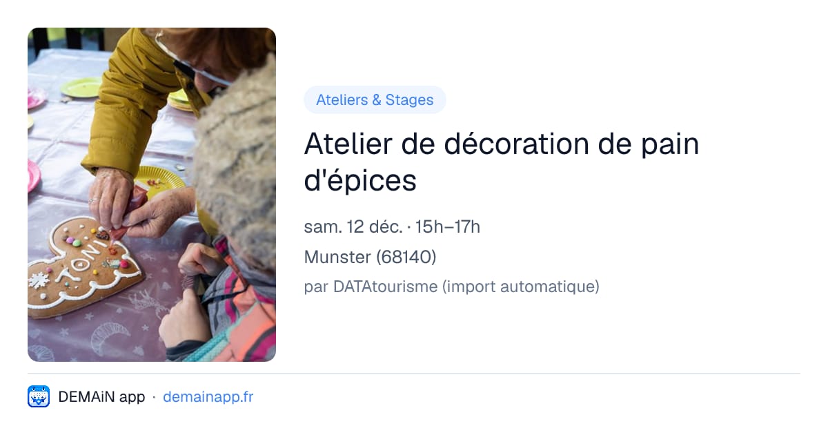 Atelier de décoration de pain d'épices — Munster