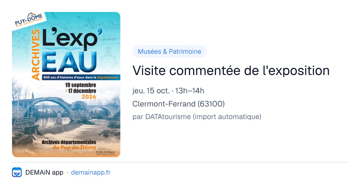 Visite commentée de l'exposition — Clermont-Ferrand