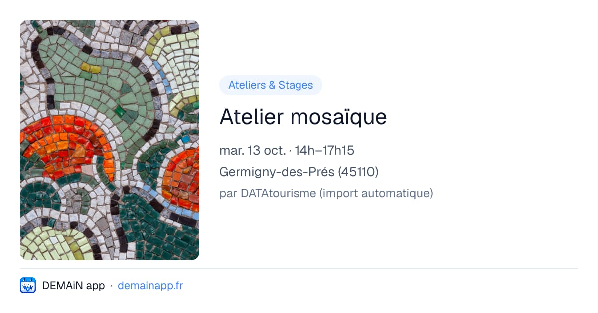 Atelier mosaïque — Germigny-des-Prés