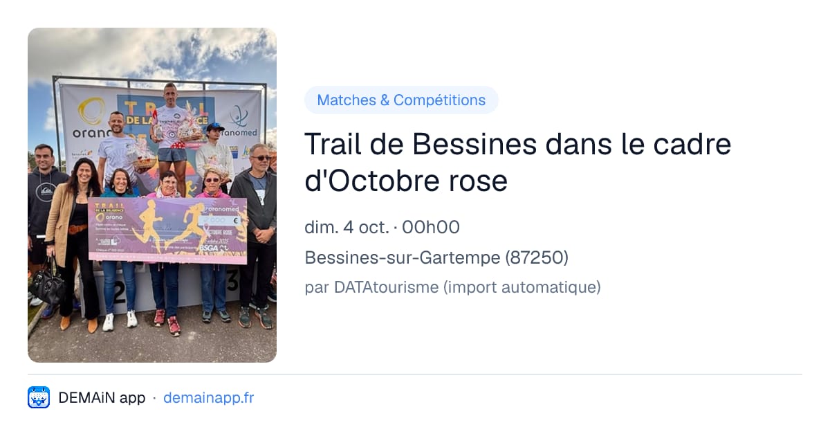 Trail de Bessines dans le cadre d'Octobre rose — Bessines-sur-Gartempe