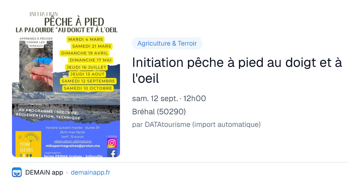 Initiation pêche à pied au doigt et à l'oeil — Bréhal