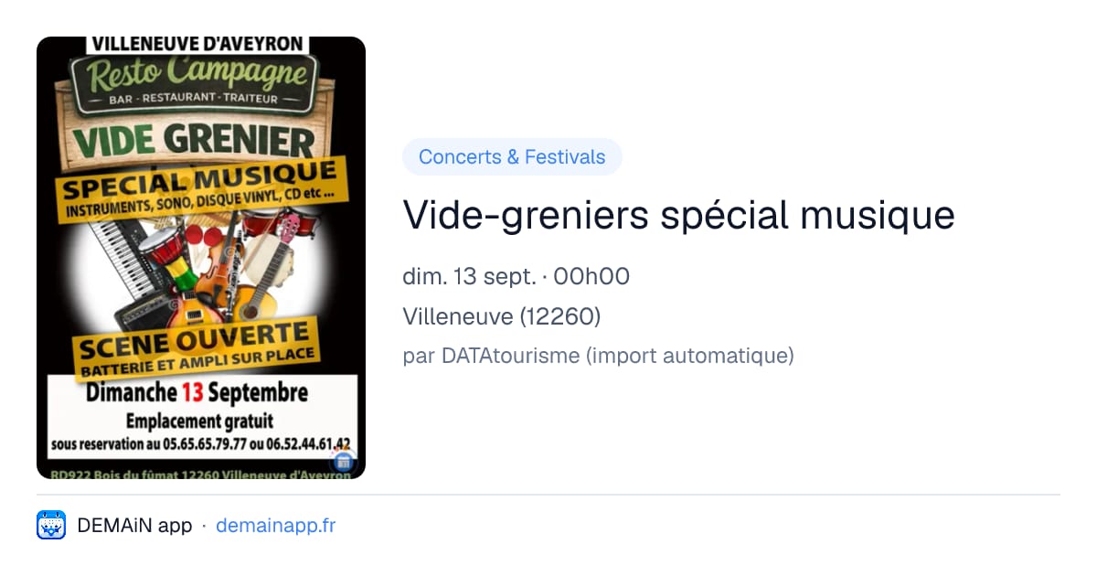 Vide-greniers spécial musique — Villeneuve