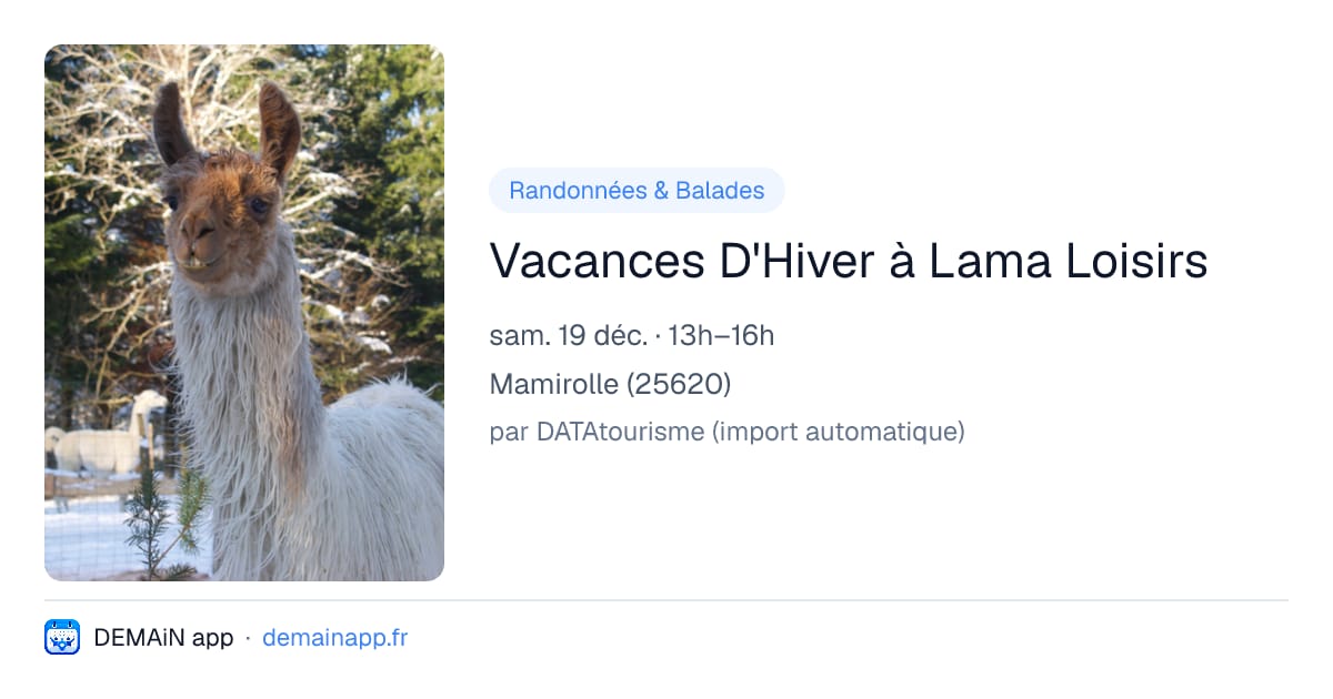 Vacances D'Hiver à Lama Loisirs — Mamirolle
