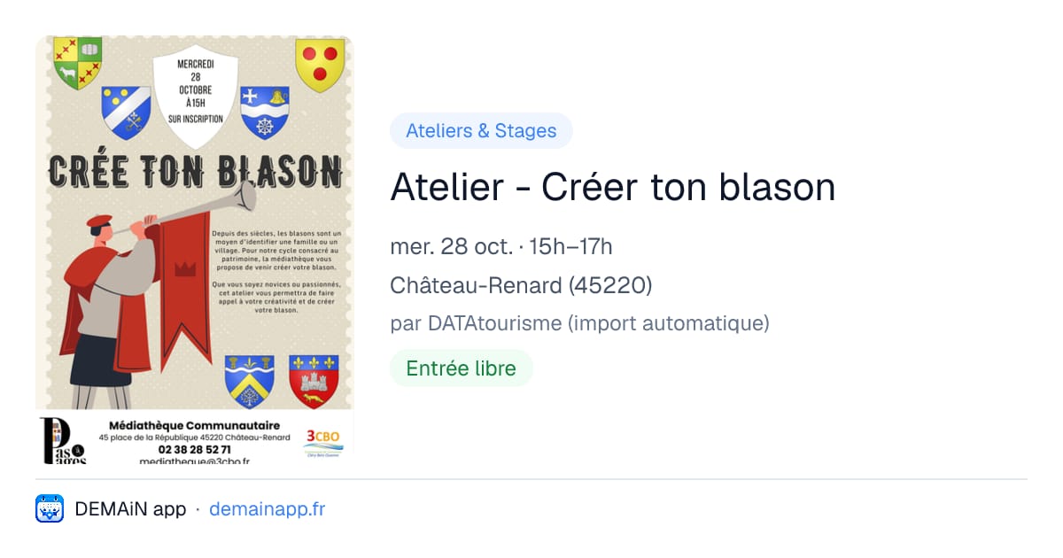 Atelier - Créer ton blason — Château-Renard