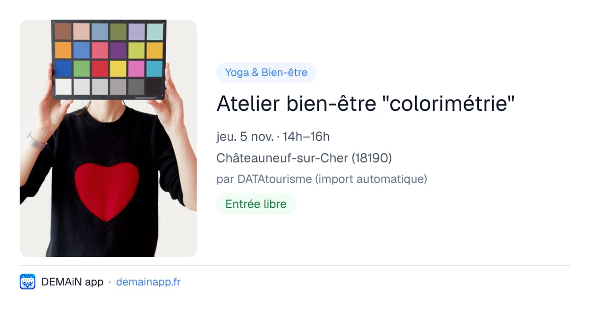 Atelier bien-être "colorimétrie" — Châteauneuf-sur-Cher