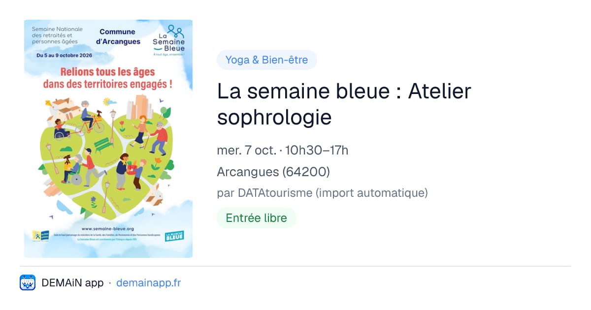 La semaine bleue : Atelier sophrologie — Arcangues