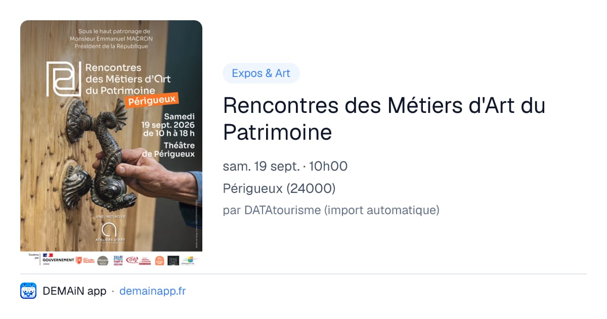 Rencontres des Métiers d'Art du Patrimoine — Périgueux
