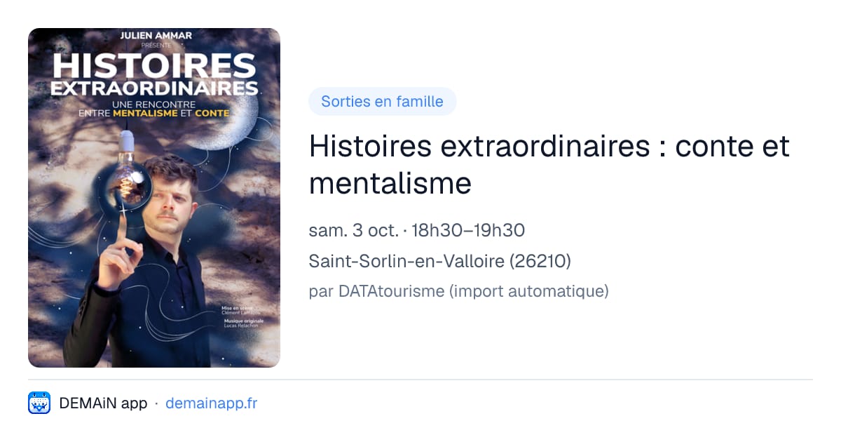 Histoires extraordinaires : conte et mentalisme — Saint-Sorlin-en-Valloire