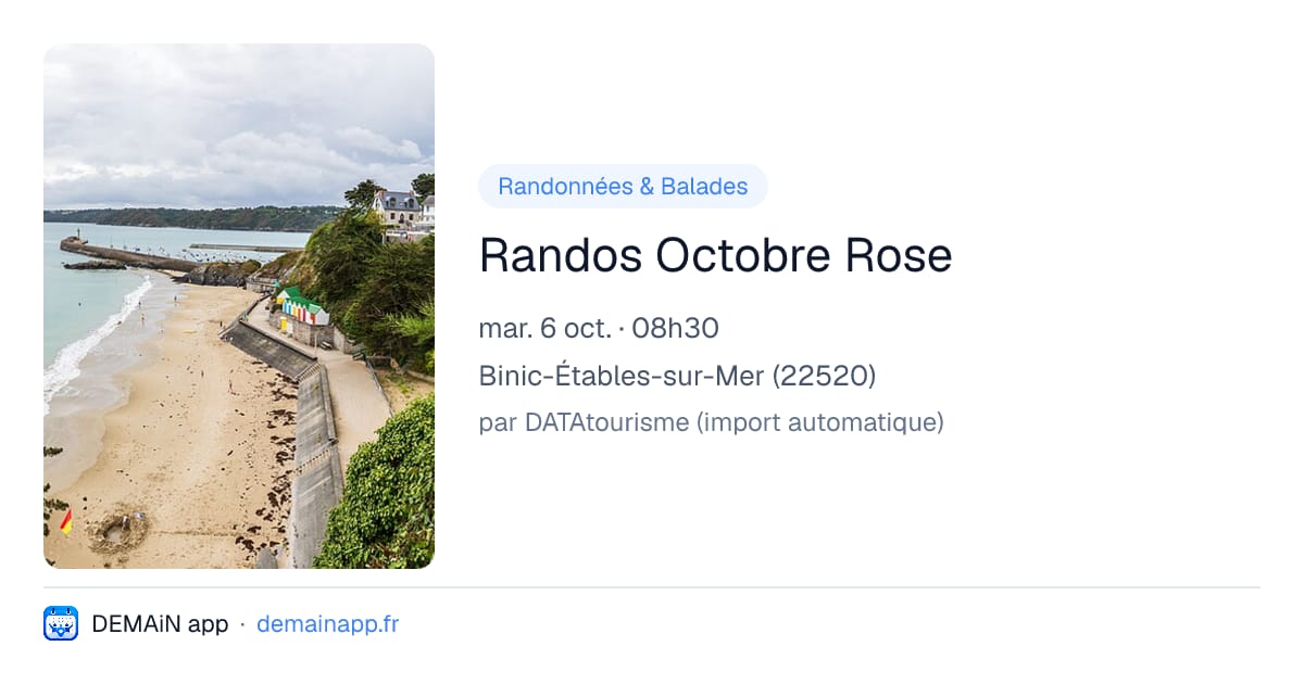 Randos Octobre Rose — Binic-Étables-sur-Mer