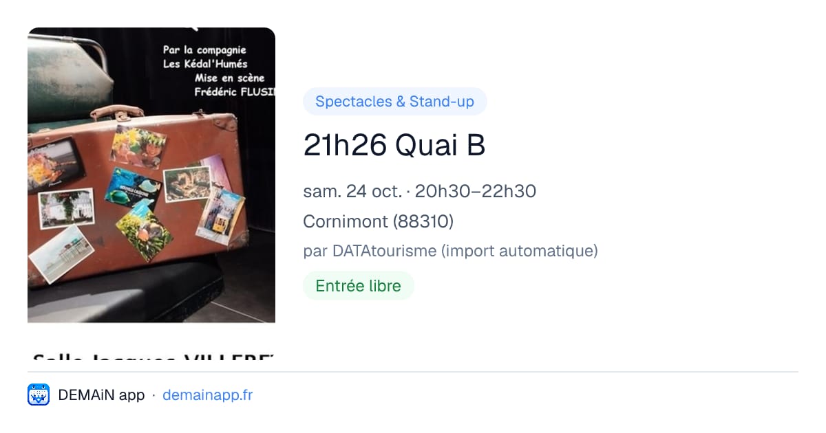 21h26 Quai B — Cornimont