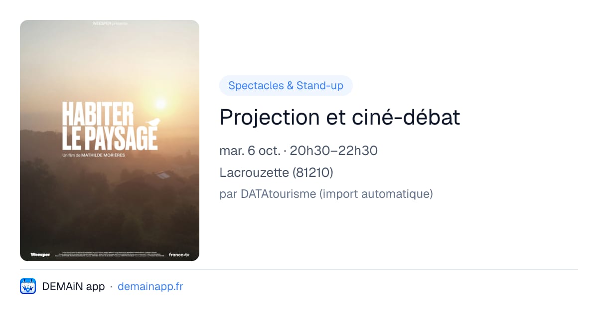 Projection et ciné-débat — Lacrouzette