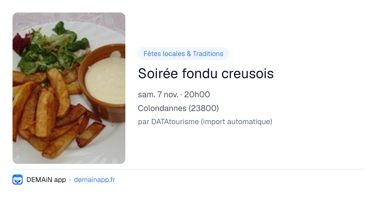 Soirée fondu creusois — Colondannes