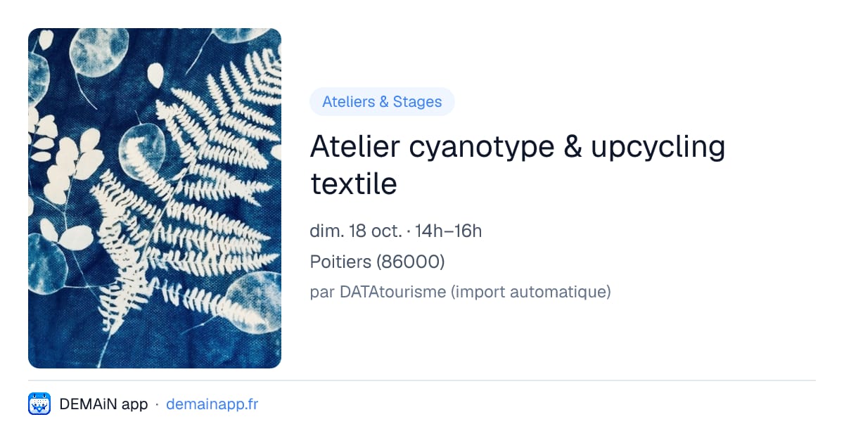 Atelier cyanotype & upcycling textile — Poitiers