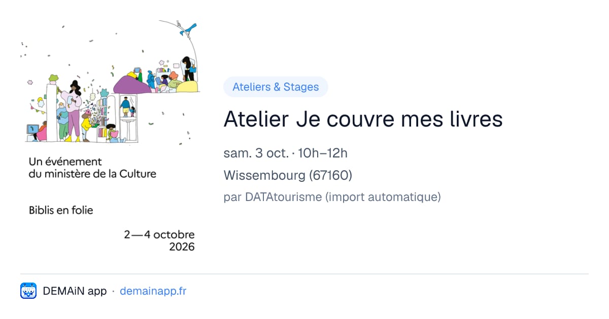 Atelier Je couvre mes livres — Wissembourg