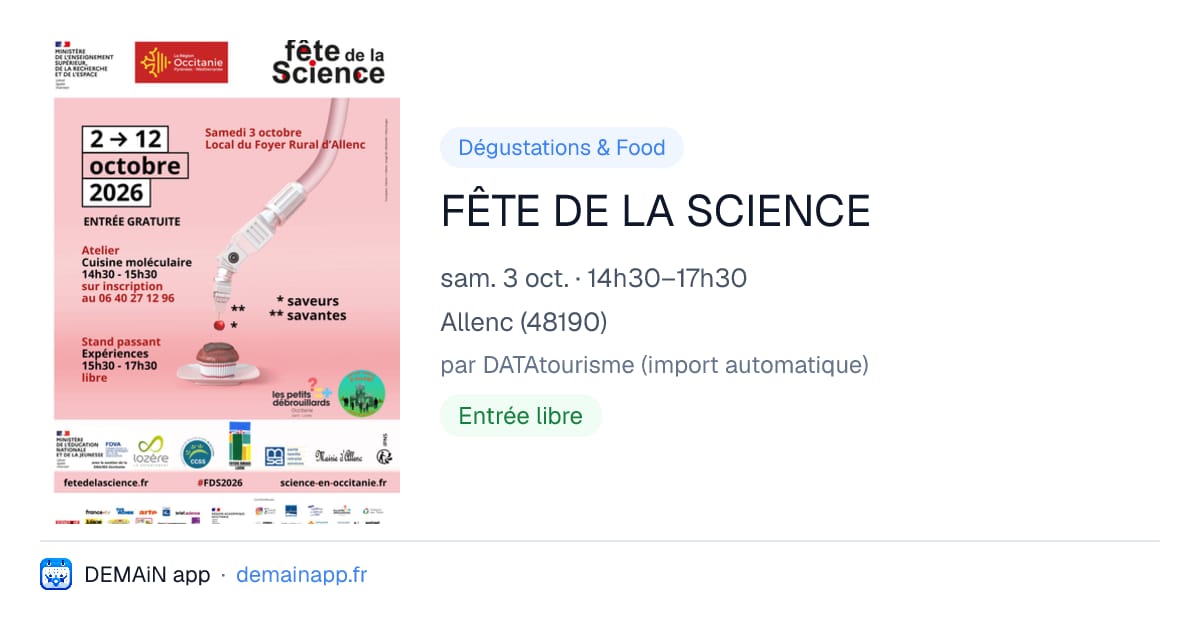 FÊTE DE LA SCIENCE — Allenc