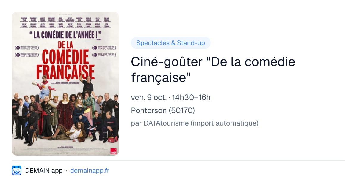 Ciné-goûter "De la comédie française" — Pontorson